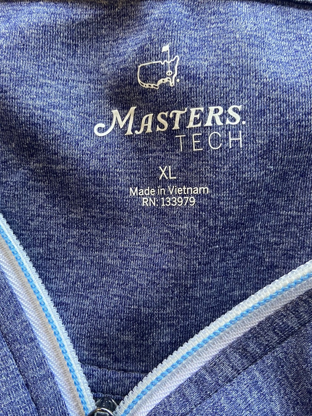 Masters Tech Quarter Zip Pullover Jacket Size XL Golf Performance Blue Athletic - Picture 5 of 10